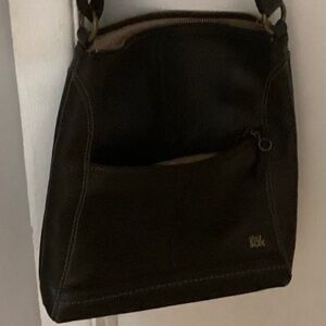 USED Black Leather Sak shoulder/cross body Bag